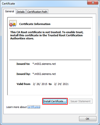 Certificate Dialog Box_Installing Web ClientCertificate